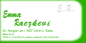 emma raczkevi business card